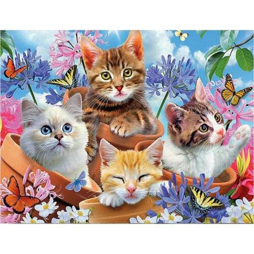 5D DIY Diamond Painting Cross Stitch Diamond Embroidery animal cute kitten Diamond Mosaic Picture Of Rhinestones Home Decor