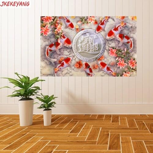 5D DIY square/round Diamond painting Koi fish Cross Stitch Diamond Embroidery Pattern Rhinestone J2056