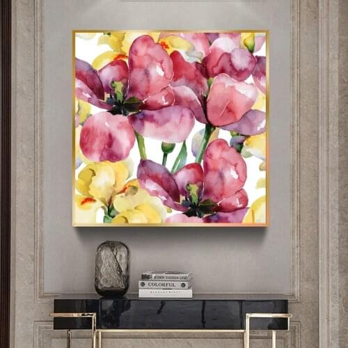 Watercolor Purple Flower Painting Modern Nordic Canvas Painting Posters and Prints Wall Pictures for Living Room Home Decoration