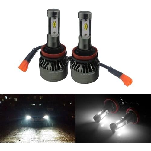 ANGRONG 1 Pair H8 H9 H11 LED Headlight Main Beam Conversion Kit 120W Bulb Fog Light Lamp 15000LM