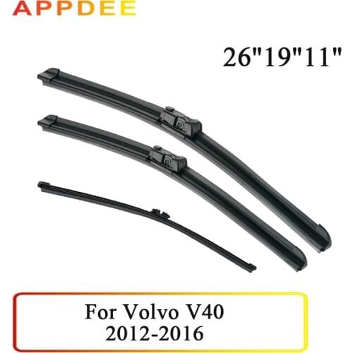 APPDEE Wiper Front & Rear Wiper Blades Set For Volvo V40 2012- 2016 Windshield Windscreen Front Rear Window 26"+19"+11"