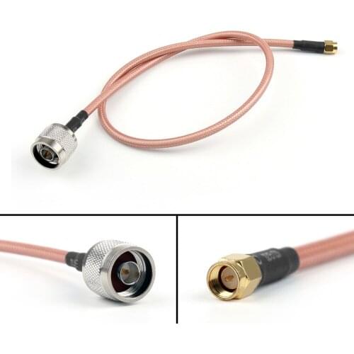 Areyourshop RG142 Cable N Male Jack Plug To SMA Male Adapter Connector Pigtail Coax Cable 20in 50cm