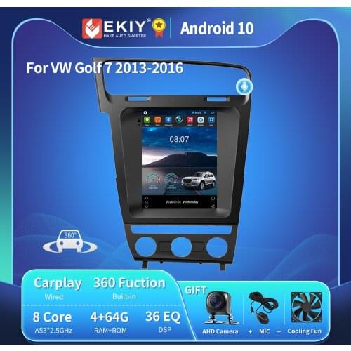 EKIY For Volkswagen VW Golf 7 2013-2016 Android 10 Car Radio Multimedia Vertical Tesla Screen Navigation GPS Stereo BT no 2 din