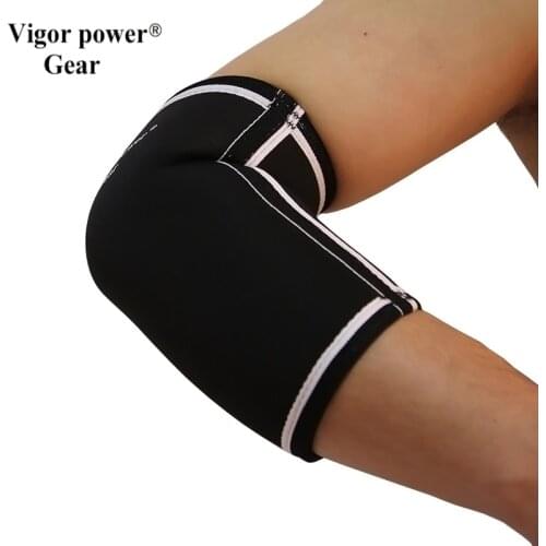 Free shipping VigorPowerGear 7mm elbow sleeves elbow pads 5mm elbow support for Fitness, Weightlifting Compression, Recovery