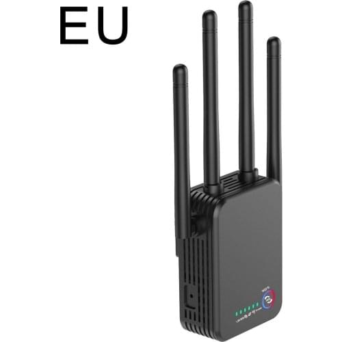Wireless Routers Wifi Repeater 1200Mbps Dual-Band 2.4/5G 4 Antenna Wi-Fi Range Extender Signal Home Internet Amplifier