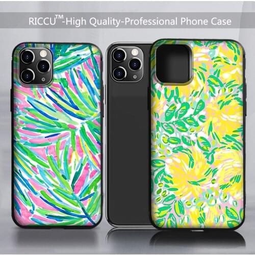 Fashion pink blue flower lilly Phone Case for iPhone 8 7 6 6S Plus X 5S SE 2020 XR 11 12 Pro mini pro XS MAX