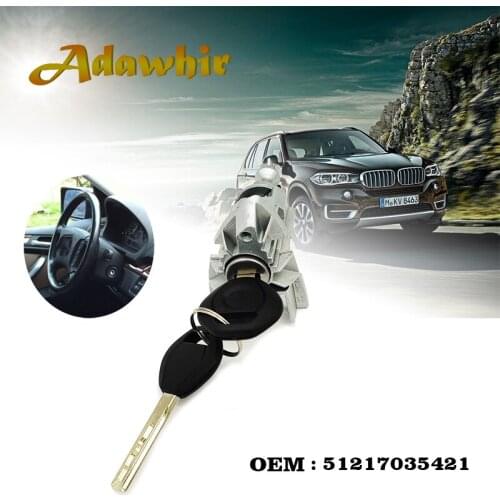 For BMW/ X5 E53 51217035421 Left Driver Door Lock Assembly Key Cylinder Barrel + 1 Repair Kit + 2 key