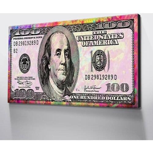 Home Decor US Dollar Canvas Paintings Wall Art Modular Modern Currency Cash Pictures Prints Money Poster For Bedside Background