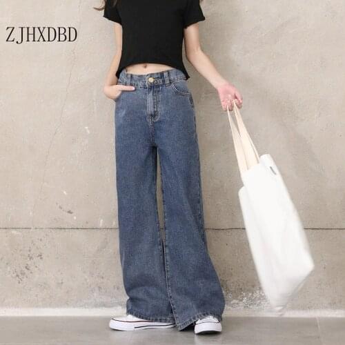 Retro Jeans Wide Leg Pants Girls Jeans Fashion Girls High Waist Kid Autumn Childrens Jeans Pants for Girls 6 8 10 12 14 Year