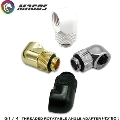 PC Water Cooling 45 90 Degree Rotatable Angled Adaptor 360 Rotary Hand G1/4 Inner Outer Dual Thread Fittings