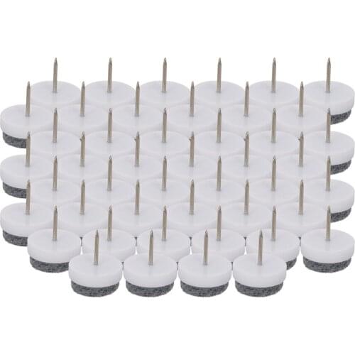 MroMax Hot Felt Foot Nails CB-14 Plastic+Metal White/Brown/Black 22mm Felt Nails Total Height 24mm Cap Height 9mm 16/26/36/46pcs