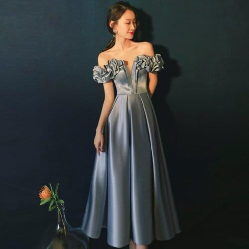 Short Prom Dresses Deep V Neck Puff Sleeves Sexy Party Formal Gown 2021 new dresses gown