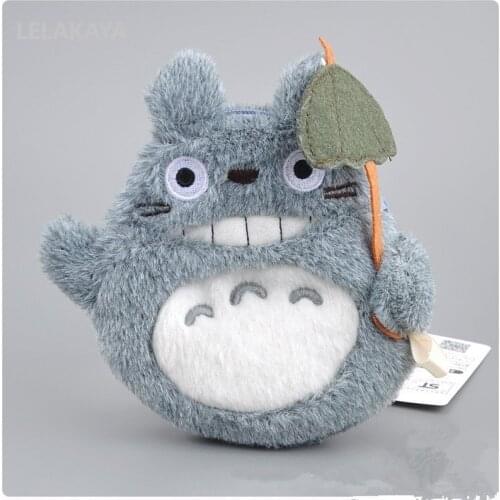 12cm cute Totoro Plush Soft Coin Purse Wallet Bag Leaves Kikis Delivery Service Jiji Cat Chick Cartoon Animal Packet plush bag