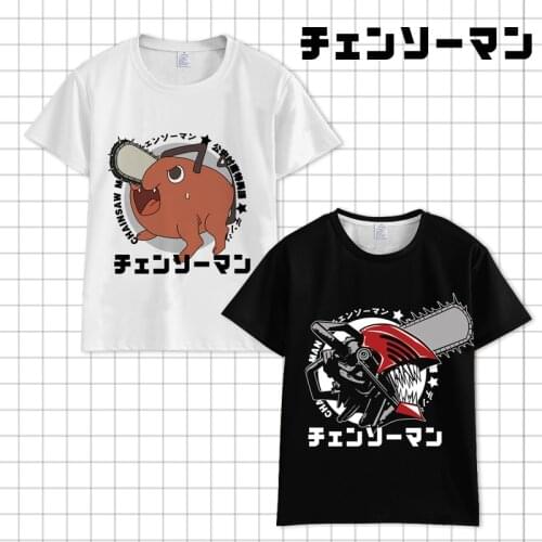 Anime Chainsaw Man Summer Short Sleeve T-Shirt Tee Tops Denji Pochita Hayakawa Aki Fashion Men Women Casual Pullovers Cosplay
