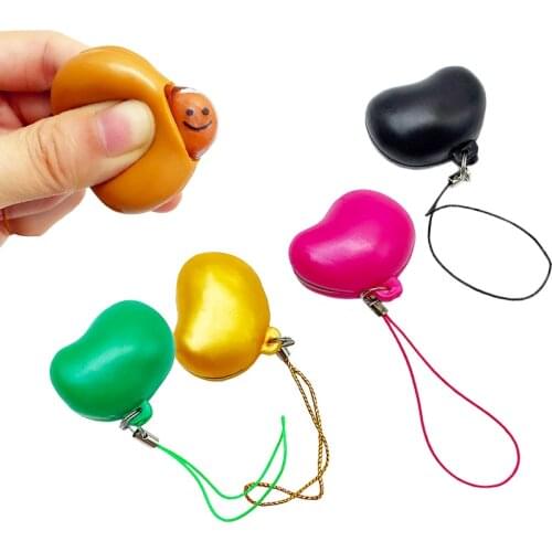 Squishy Toy Face Pea Slow Rebound Bean Soft Slow Rising Scented Kid Toy Gift Phone Strap Original Package Stress Fidget Toys