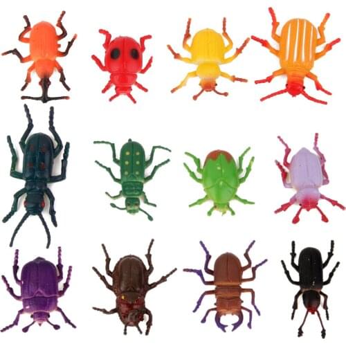 Set of 12pcs Plastic Insects Beetles Animal Model Toy Kids Party Bag Fillers