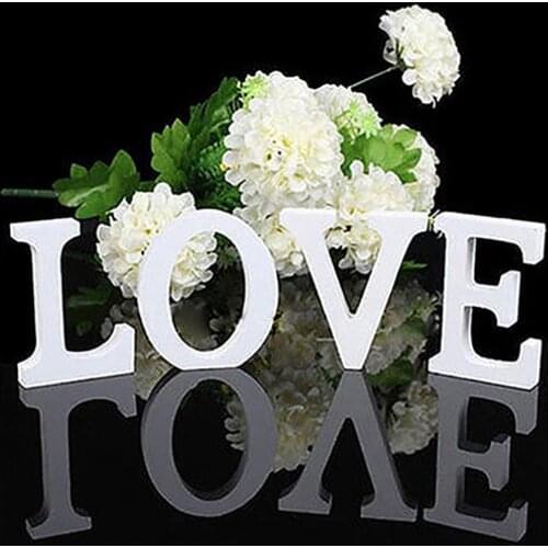 1 Pcs Large Wooden Pure White Wooden Modern English Alphabet Wall Hanging Wedding Party Home Bedroom Hotel Shop Decoration 2021