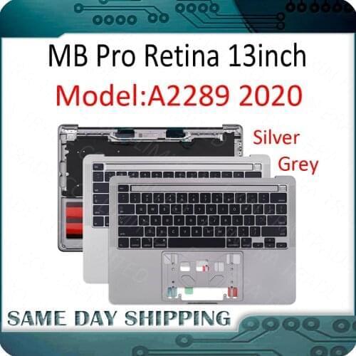 New for Macbook Pro 13" Retina A2289 Topcase with Keyboard US UK FR French DE German Russian Spanish Danish Silver Grey Color