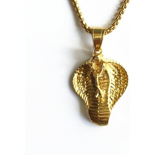 New arrival hip hop Snake Cobra Pendants Necklace For Women/Men Punk Gold Color Stainless Steel Chain Trendy Jewelry Gifts