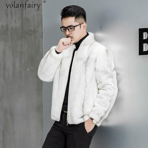 Real Fur Coat Men Clothing Winter Natural Mink Fur Jacket Fashion Plus Size Luxury Bomber Jackets 2021 Chaquetas Hombre KJ6384