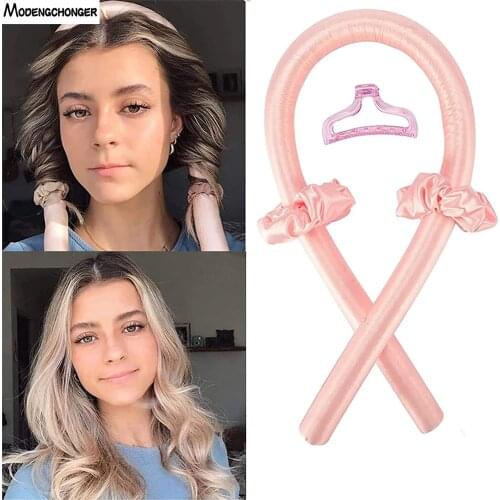2021 DIY Hair Styling Tools Heatless Curling Rod Headband No Heat Curls Ribbon Hair Rollers Sleeping Soft Headband Hair Curlers