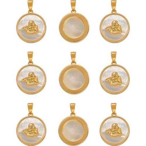1pcs/lot 18K Gold Plated Shell Angel Pendant For DIY Earring Necklace Jewelry Making Finding Accessories Gift