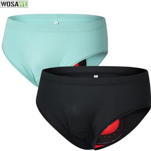 WOSAWE Men 3D Cushion Under Shorts Quick-dry Breathable MTB Bike Riding Briefs Riding Bicycle Liner Short Cycling Underwear Men
