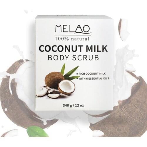 Coconut Milk Essential Oil Body Face Scrub Exfoliating Blackheads Sea Salt Natur NEW