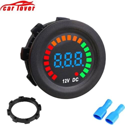 12V DC Voltmeter Colorful Screen LED Digital Display Waterproof Volt Meter Gauge For Motorcycle Car Boat Yacht Voltage Meter