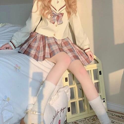 Japanese Women Jk Skirts High Waist Students School Uniform Pleated A-Line Mini Plaid Harajuku Preppy Skirts Japanese Women Jk