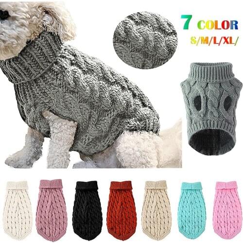 Winter Dog Clothes Puppy Knitting Warm Dog Sweaters Pet Clothing for Small Medium Chihuahua Dogs Teddy French Bulldog Clothes