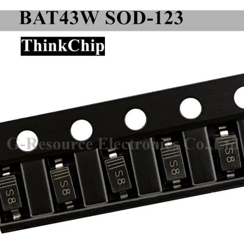 100pcs) BAT43W SOD-123 1206 SMD Schottky Diode BAT43 SOD123(Marking S8)
