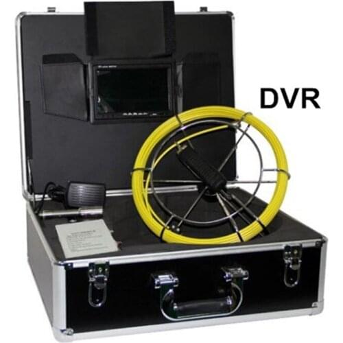 20m Fiber Glass Cable Waterproof Sewer Pipe Camera Pipeline Inspection 7" LCD DVR System 12 Pcs White LED Lights