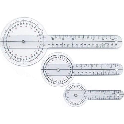 3Pcs/Set Spinals Goniometer Protractors Userful Multi-Ruler Goniometer Angle Medical Spinal Ruler 360 Degree 180 Degree