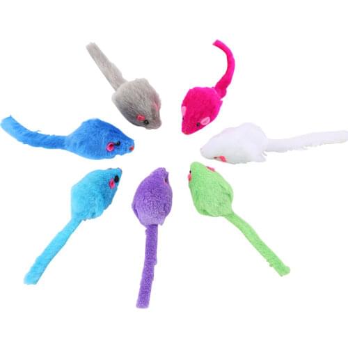 5/3/1PCS Rabbit Fur False Mouse Pet Cat Dog Toys Feather Rainbow Ball Toy Cayts Funny Playing Toys Catnip Pet Supplies