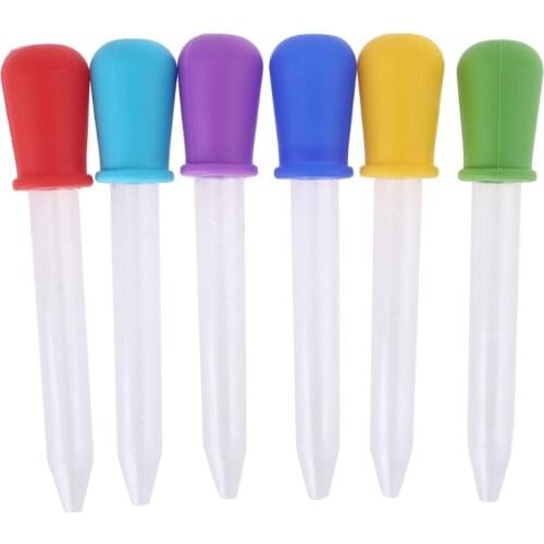 6 Pieces Silicone Droppers Pipettes for Candy Molds, Gummy Mold and Crafts, 5ML Y4QA