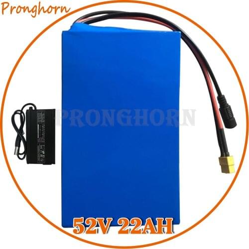 51.8V 1500W 2000W Battery 52V 22AH E-Bike Lithium Battery 52 V 22AH Electric Bike Battery with 50A BMS +4A Fast Charger Free Tax