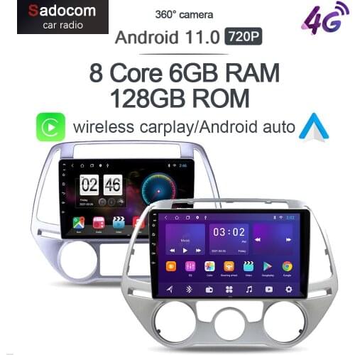360 Panoramic IPS Carplay Android 10 6G+128G Car DVD Player GPS WIFI Bluetooth 5.0 RDS Radio For Hyundai I20 2010 2012 2013 2014