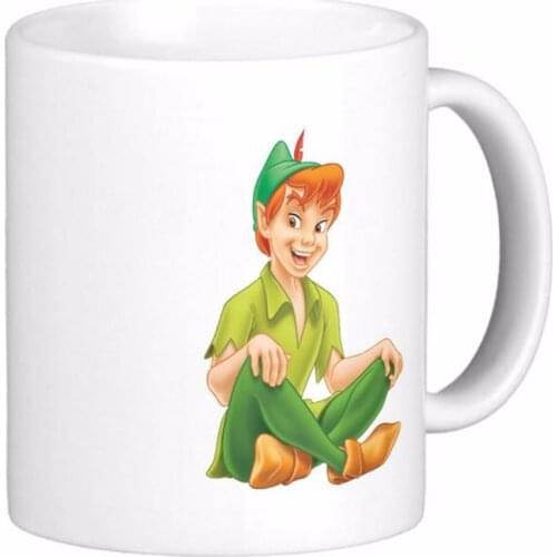 Peter Pan Sitting Down White Coffee Mugs Tea Mug Customize Gift By LVSURE Ceramic Mug Travel Coffee Mugs