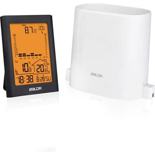Baldr Wireless Rain Meter Gauge Weather Station indoor/outdoor temperature Recorder dropship