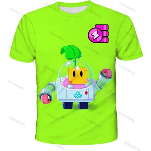 Browlers Sprout and Star,Children Cute Crow Shoot Game 3D Tshirt Men Clothing Harajuku Shirt Kids Leon Child Tops Boys Girls