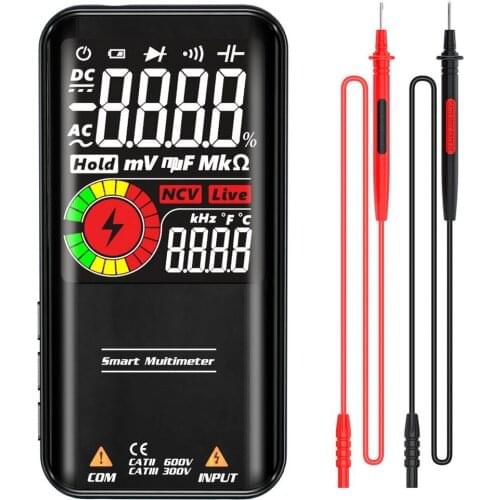 Digital Multimeter 3.5"LCD Voltmeter AC DC Voltage NCV Resistance Ohm Tester 9999 Counts