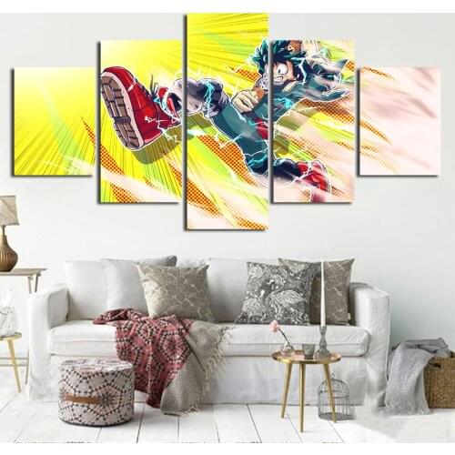 Art Home Decoration Canvas Painting Hd Print 5 Pieces Japanese Anime My Hero Academia Modular Poster For Boy Room Framework