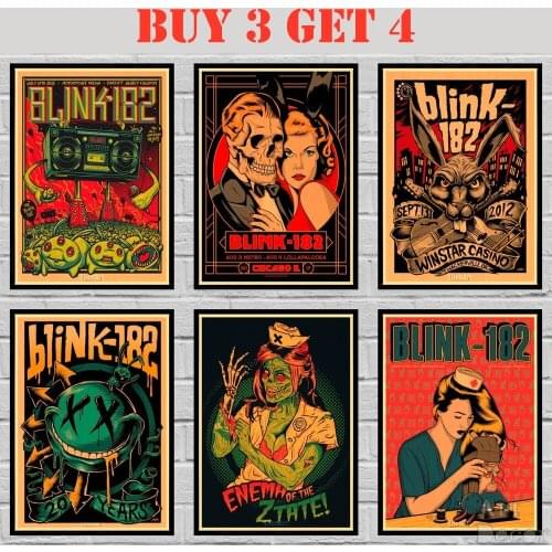 29 Designs Blink-182 Comic Kraftpaper Poster Alternative Abstract Art Painting Funny Wall Sticker 42X30cm