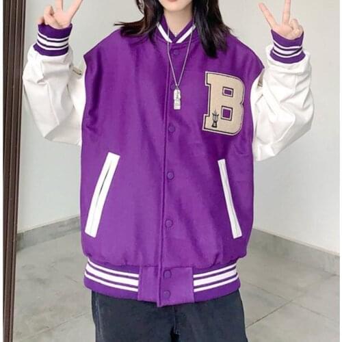 Bomber Jacket Women Baseball Uniform Bone Sleeves PU Leather Spliced Hip Hop Brand Autumn Coat Streetwear Vintage Clothing