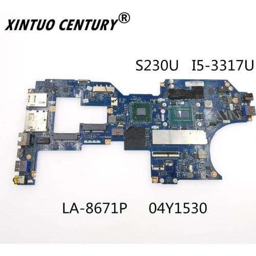 LA-8671P 04Y1530 Motherboard For Lenovo ThinkPad S230U Laptop motherboard I5-3317U 4G RAM FRU 04Y1530 100% test work