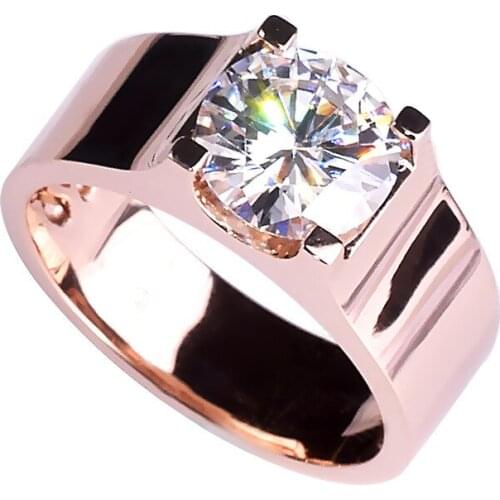 925 Sterling Silver Mens Ring Couple Original Design Unique Luxury Engagement Wedding Exquisite and Elegant Big Diamond Jewelry