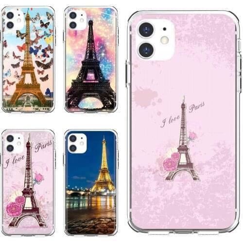 I-Love-Paris-and-eiffiel-tower Soft Bag Case For Apple iPhone 10 11 12 Pro Mini 4S 5S SE 5C 6 6S 7 8 X XR XS Plus Max 2020
