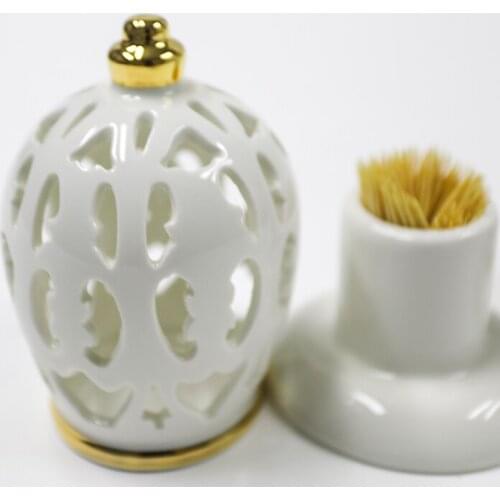 Nordic ivory white ceramic simple European style household toothpick box