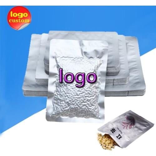 Pure Aluminum Mylar Foil Smell Proof Bags Light-proof Vacuum Heat Sealing Pocket Flat Top Opening Packaging Food Coffee Tea Drug